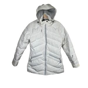 Marmot 700 Fill Down Puffer Jacket Hooded White Women's M Insulated Winter Coat